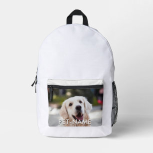 Sac À Dos Imprimé Photo personnalisée avec le nom de votre chien