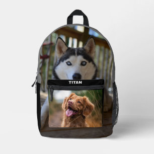 Sac À Dos Imprimé Photo Personnalisée Deux Chiens Tout Sur Simple
