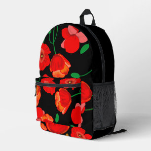 Sac À Dos Imprimé Photos rouges sur arrière - plan noir
