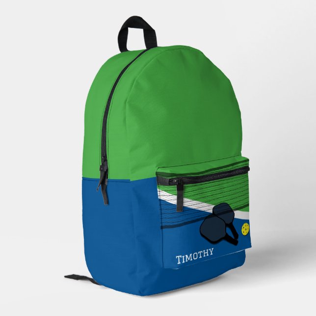 Sac À Dos Imprimé Pickelball personnalisé (Coin arrière gauche)