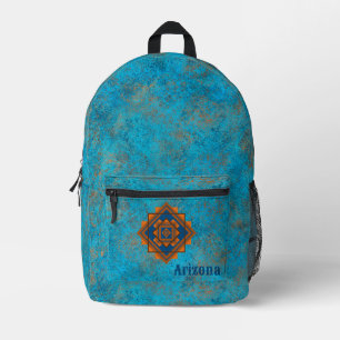 Sac À Dos Imprimé Pics de montagnes du Sud-Ouest Turquoise Personnal