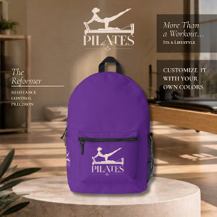 Sac À Dos Imprimé Pilates Reformer-Violet et Rose Pâle