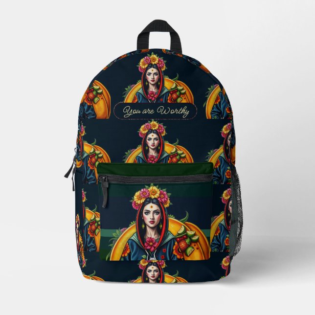 Sac À Dos Imprimé Pink violet faux coeur doré moderne nom personnali (Recto)