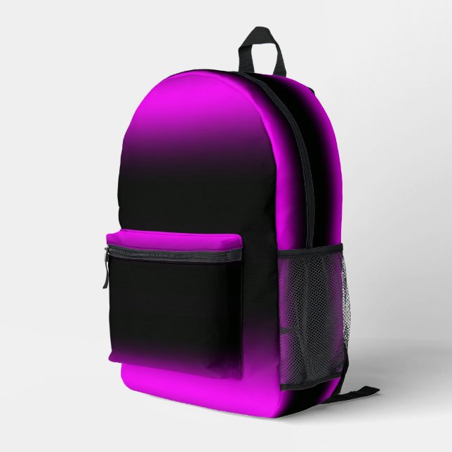 Sac À Dos Imprimé Pinkish violet brillant et Ombre noir (Coin arrière droit)