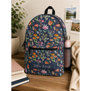 Sac À Dos Imprimé Pivoine florale mignonne vintage