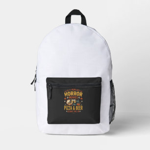 Sac À Dos Imprimé Pizza Bière Films d'Horreur Design Halloween_1