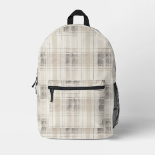 Sac À Dos Imprimé Plaid beige