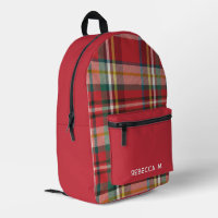 Plaid Rustic Preppy Red Personnalisé