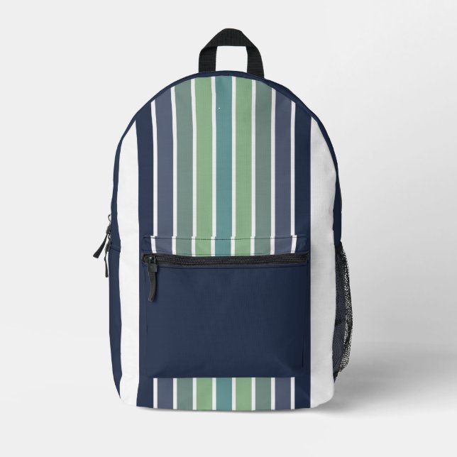 Sac À Dos Imprimé Planche de surf bleu et vert rétro (Recto)