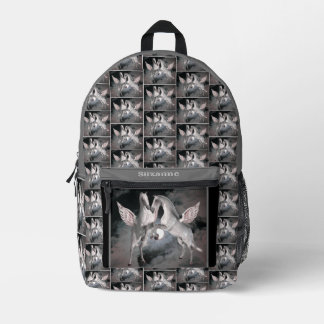 Sac À Dos Imprimé Pleine lune Chevaux Pegasus Sky Personnalisé