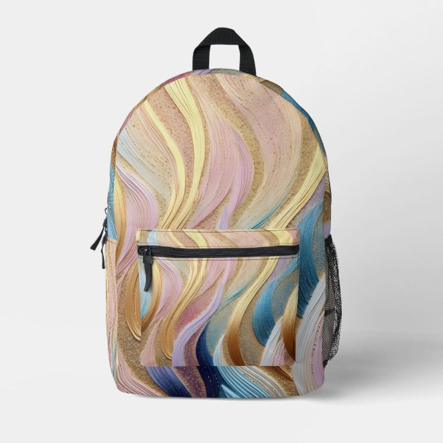 Sac À Dos Imprimé Plume Peacock colorée (Recto)