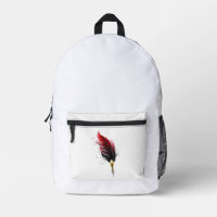 Plume rouge avec pointe en or