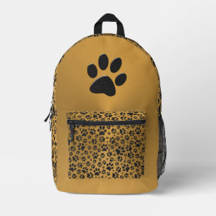 Sac À Dos Imprimé Poches de chien noir et blanc Pointe Polka en or m