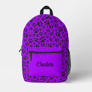 Sac À Dos Imprimé Poches de chien noir et blanc Pointe Polka sur vio
