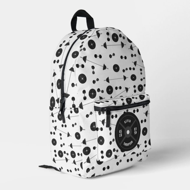 Sac À Dos Imprimé Poids Formation Fitness Dumbbell Bodybuilding (Coin arrière gauche)