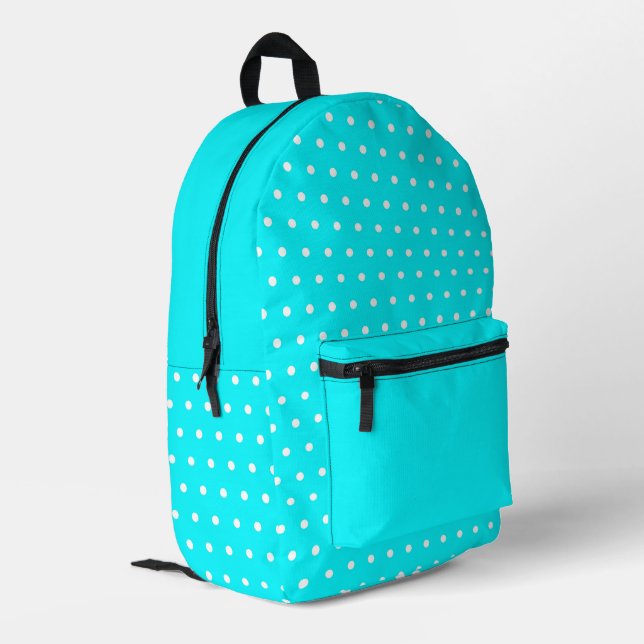 Sac À Dos Imprimé Point Polka Turquoise - Style Bold (Coin arrière gauche)