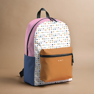 Sac À Dos Imprimé Pointe Polka Points Nom Personnalisé Coloré