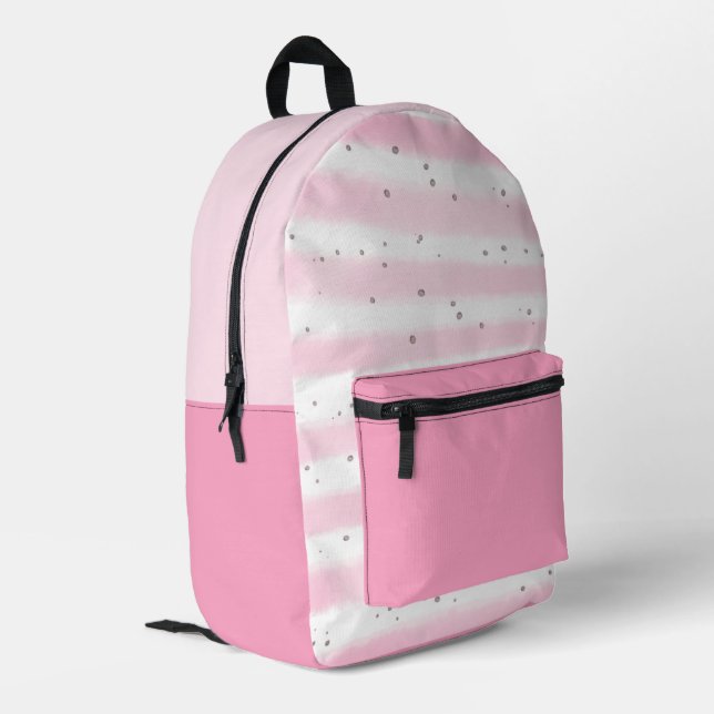 Sac À Dos Imprimé Points Blancs Rose pour fille mignonne (Coin arrière gauche)