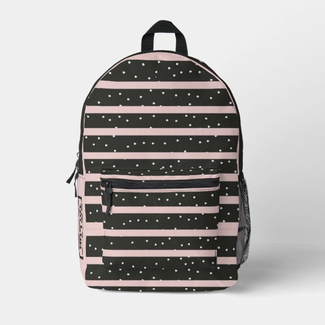 Sac À Dos Imprimé Points et bandes personnalisés (Recto)