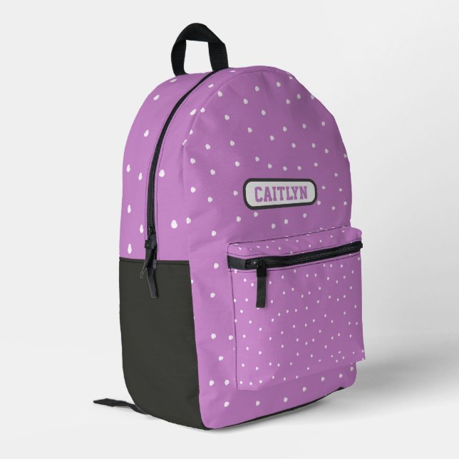 Sac À Dos Imprimé Points et bandes pourpres (Coin arrière gauche)
