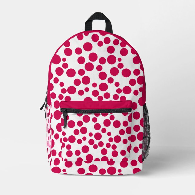 Sac À Dos Imprimé points rouges sur fond blanc (Recto)