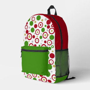 Sac À Dos Imprimé Pois Festif Rouge vert géométrique