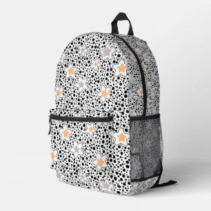 Sac À Dos Imprimé Pois noir et blanc rétro avec étoiles