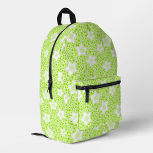 Sac À Dos Imprimé Pois rétro vert vif avec motif floral