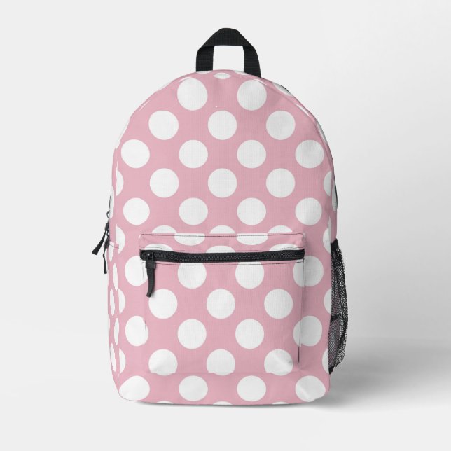Sac À Dos Imprimé Pois roses, Motif Pointe Polka, Points, Pointe (Recto)
