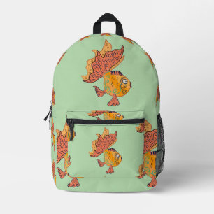 Sac À Dos Imprimé Poisson rouge fantaisiste d'art folklorique Fant