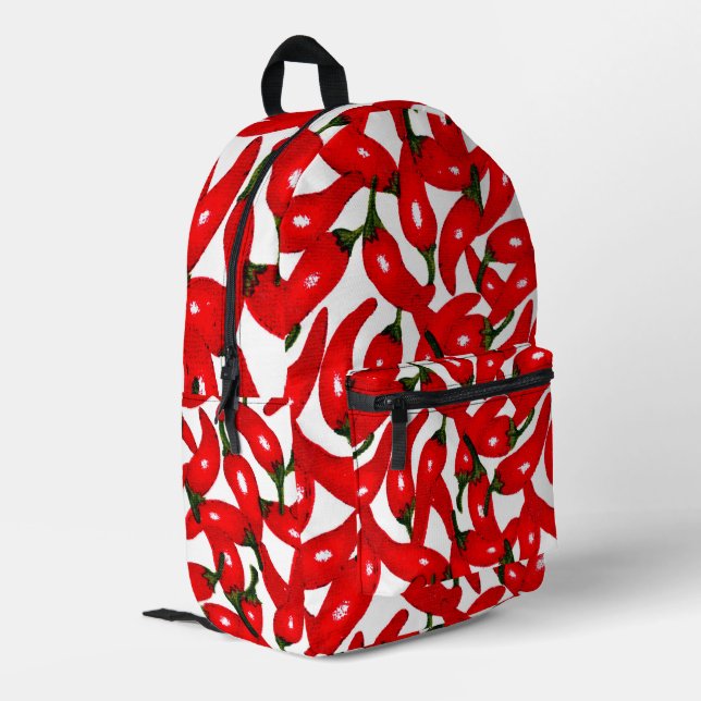 Sac À Dos Imprimé Poivrons Rouge Chaud Épicé  (Coin arrière gauche)