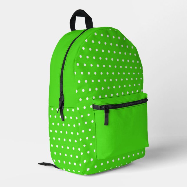 Sac À Dos Imprimé Polka Dot - Vert frais avec charme classique (Coin arrière gauche)