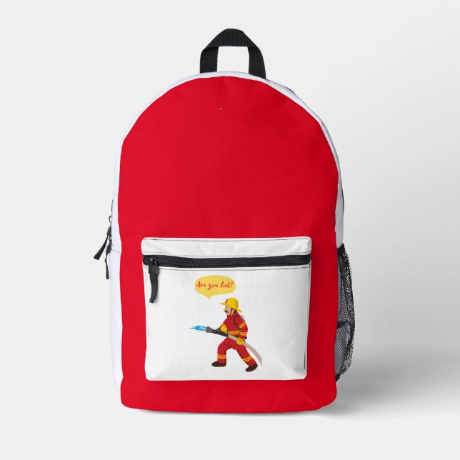 Sac À Dos Imprimé pompier, tu as chaud ? (Recto)