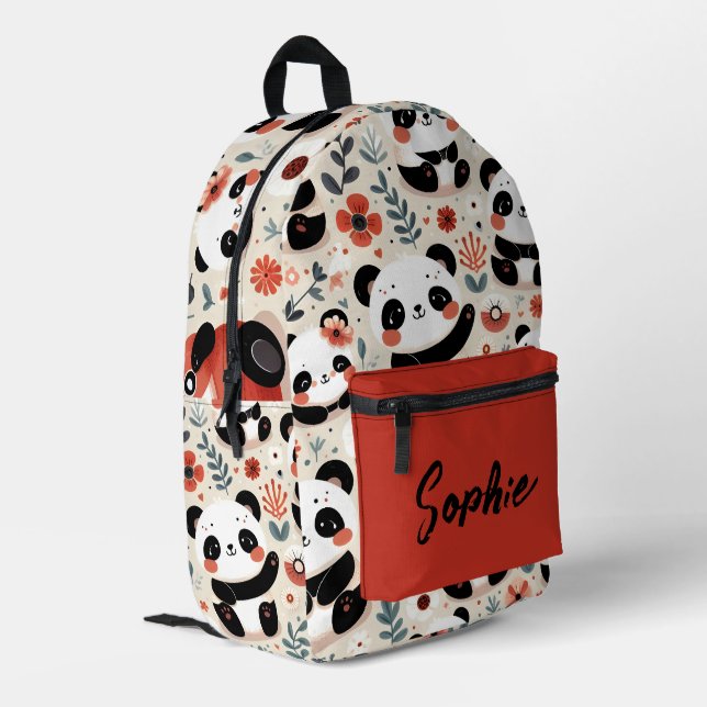Sac À Dos Imprimé Portes Panda Cute Personnalisées (Coin arrière gauche)