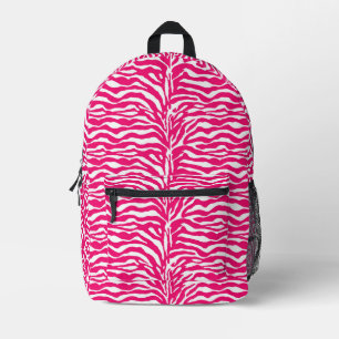 Sac À Dos Imprimé Poster de animal sauvage, Zèbre à Fuchsia rose et