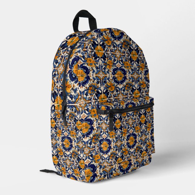 Sac À Dos Imprimé Poterie en mosaïque de Talavera mexicaine (Coin arrière gauche)