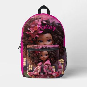 Sac À Dos Imprimé Poupée noire personnalisée
