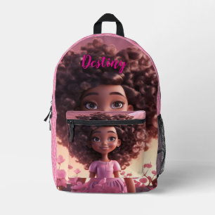 Sac À Dos Imprimé Poupée noire personnalisée à carreaux
