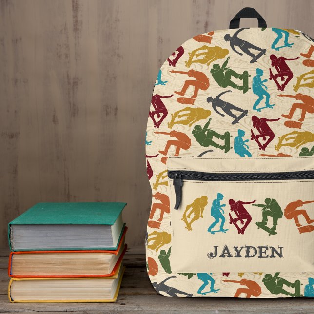 Sac À Dos Imprimé Pour Skateboarders Skateboard Graphics Collage (Créateur téléchargé)