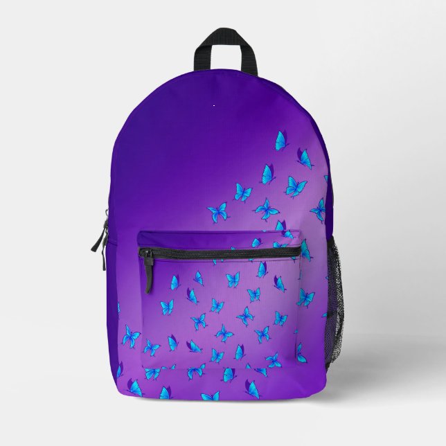 Sac À Dos Imprimé Poutres de Lune Abstraites et papillons (Recto)