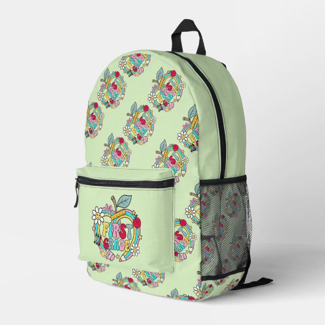 Sac À Dos Imprimé Première année et vert clair (Coin arrière droit)