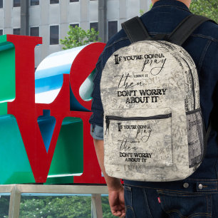 Sac À Dos Imprimé Priez et ne vous inquiétez pas la foi chrétienne I