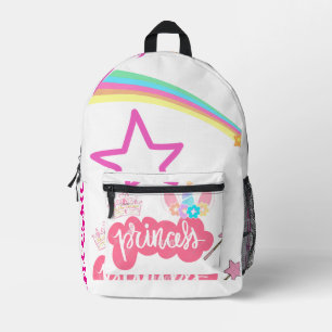 Sac À Dos Imprimé Princess Rainbow Star Sauvetage blanc pour enfants