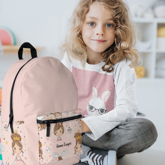 Sac À Dos Imprimé Princesses & Coeurs Pastels doux Enfants (Créateur téléchargé)