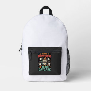 Sac À Dos Imprimé Professeur de garderie Halloween Petits Monstres