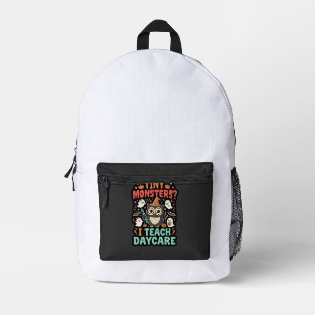 Sac À Dos Imprimé Professeur de garderie Halloween Petits Monstres (Recto)