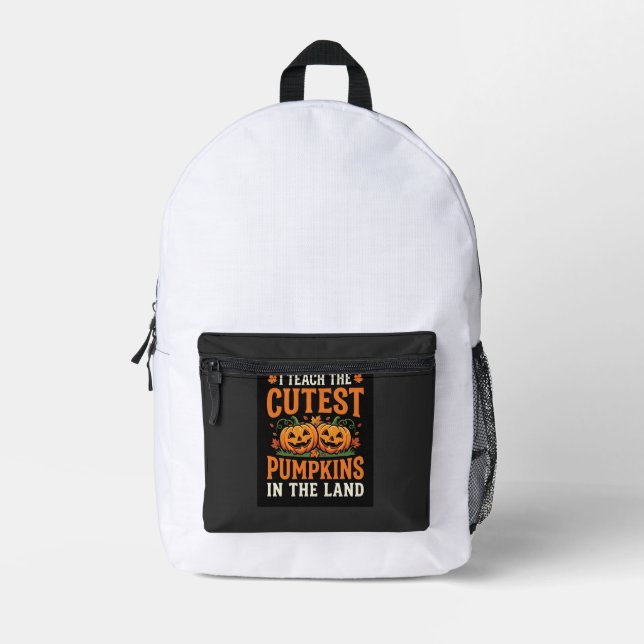 Sac À Dos Imprimé Professeur d'Halloween Citrouilles les plus mignon (Recto)