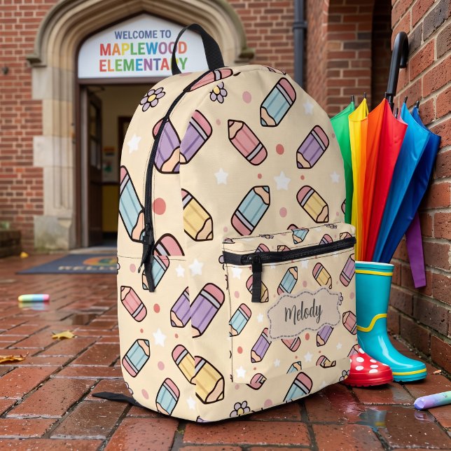 Sac À Dos Imprimé Professeur Pastel École Crayon (Créateur téléchargé)