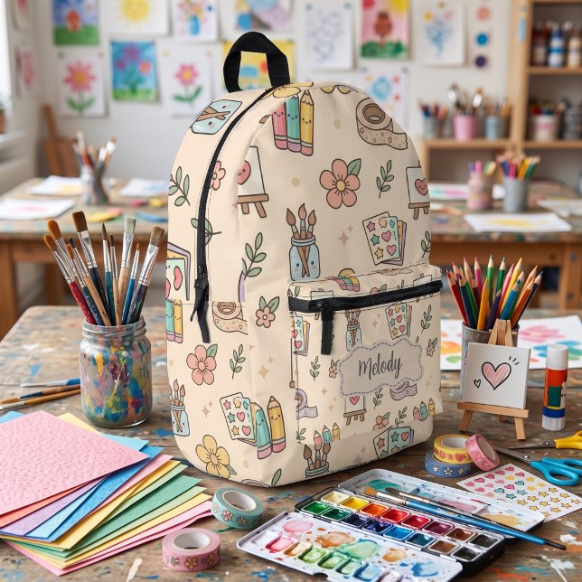 Sac À Dos Imprimé Professeur Pastel Fournitures Scolaires  (Créateur téléchargé)