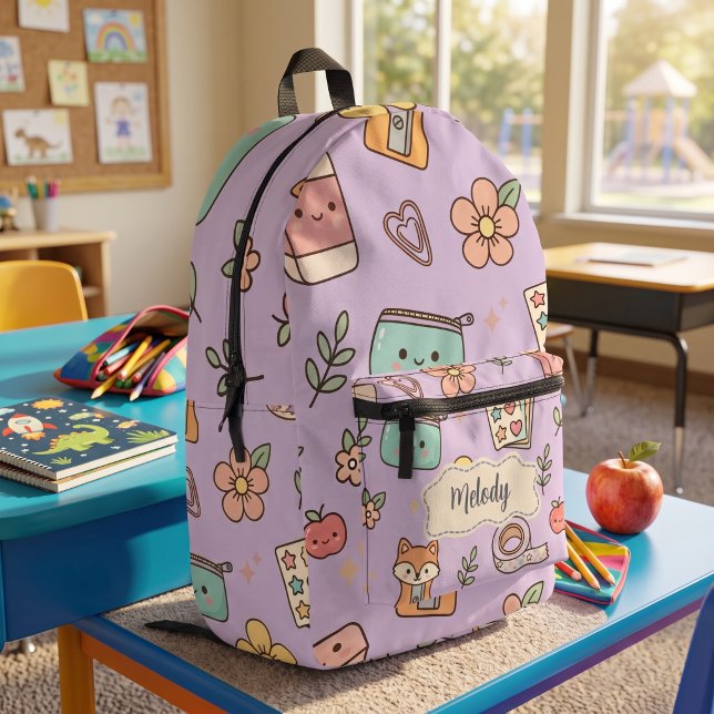 Sac À Dos Imprimé Professeur Violet Fournitures Scolaires  (Créateur téléchargé)